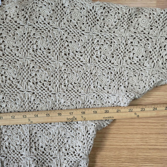 R&K Originals Vintage Womens Hand Crochet Knit Top & Skirt Set 10 Boho Natural - Picture 10 of 12
